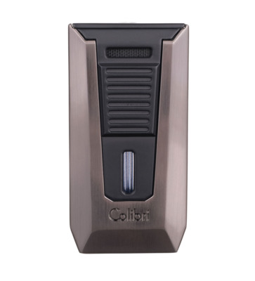 Зажигалка сигарная Colibri Slide (двойное пламя), черная-оружейная сталь LI850T12