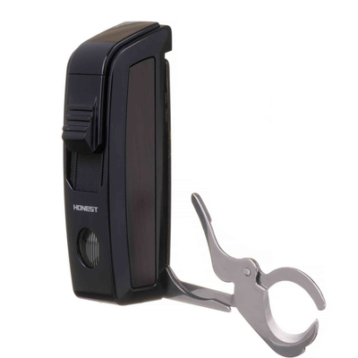 Зажигалка сигарная Honest, с ножницами, черная 823-Black