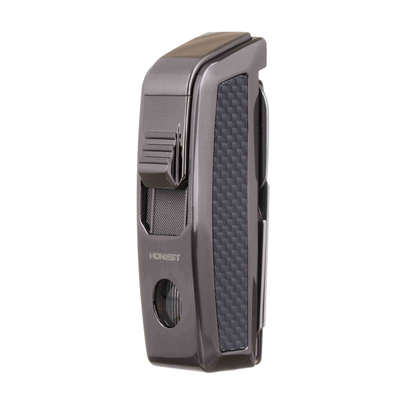 Зажигалка сигарная Honest, с ножницами, оружейная сталь 823-Gunmetal