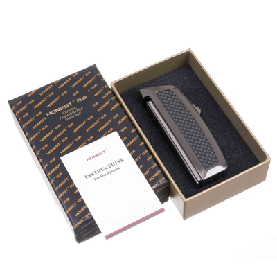 Зажигалка сигарная Honest, с ножницами, оружейная сталь 823-Gunmetal