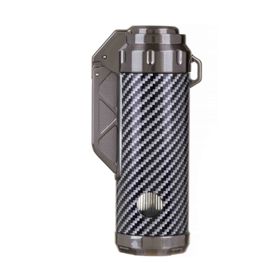 Зажигалка сигарная Honest, тройное пламя, с пробойником, карбон 835-Carbon