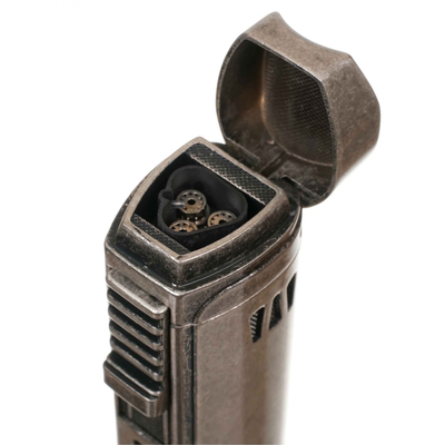 Зажигалка сигарная Passatore, тройное пламя, серебристый антик 234-552