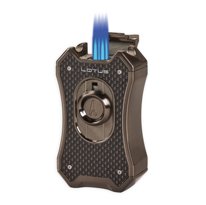 Зажигалка настольня Lotus Emperor Black Carbon fiber & Gunmetal  T9010