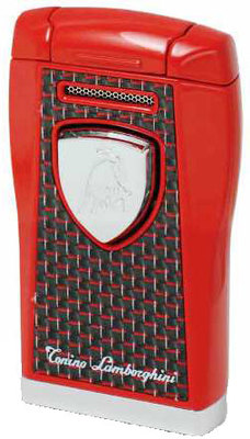 Зажигалка Tonino Lamborghini Lighter Argo Red with Black & Red Carbon Fiber