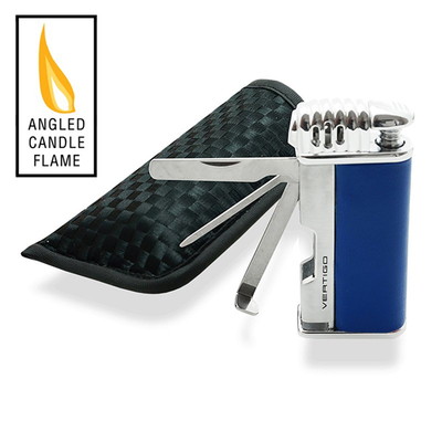 Зажигалка трубочная Vertigo Puffer Pipe Blue & Chrome