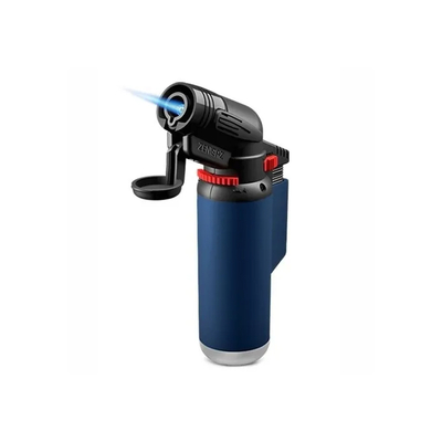 Зажигалка Zenga Angle Torch Jet Rubberized (Black, Blue) ZT-60