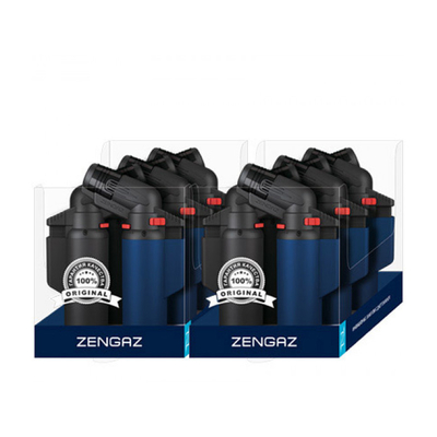 Зажигалка Zenga Angle Torch Jet Rubberized (Black, Blue) ZT-60