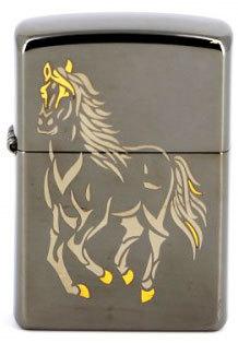 Зажигалка Zippo 28645 Running Horse Black Ice
